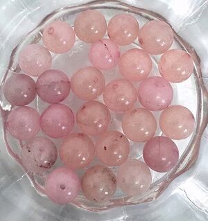 25pcs Beads for Jewelry #21697 Rose Quartz Stone Bead